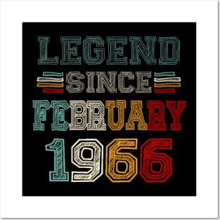 57 Years Old Legend Since February 1966 57th Birthday Posters and Art